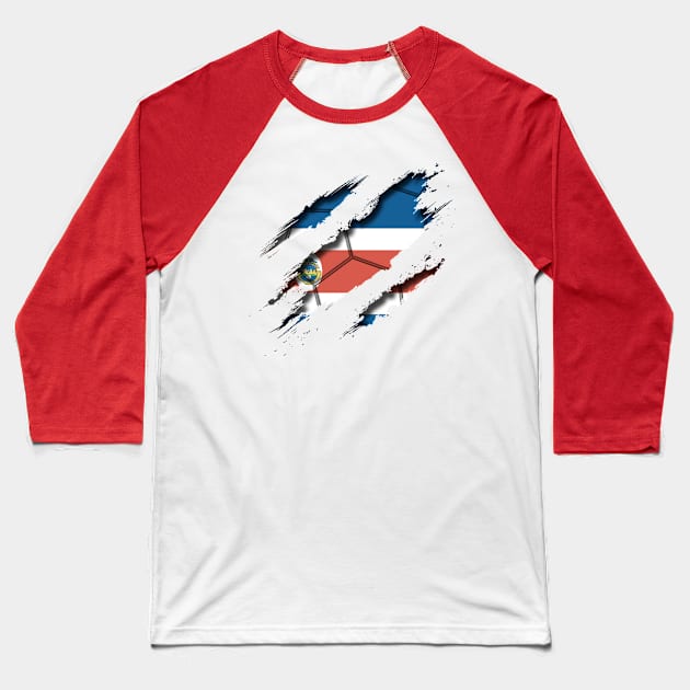 Costa Rica Football Baseball T-Shirt by blackcheetah